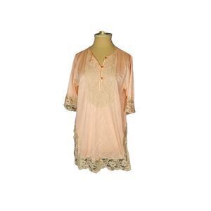Durelle Lingerie Vintage Pajamas Light Pink Laced trimmed Size Small